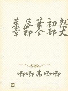 叶辰萧初然最新章节全部大结局