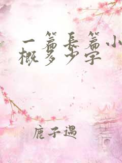 一篇长篇小说大概多少字