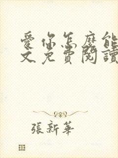 爱你怎么能了全文免费阅读