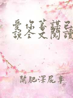 爱你蓄谋已久小说全文阅读免费