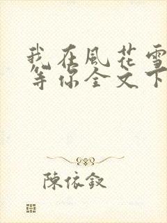 我在风花雪月里等你全文下载txt下载