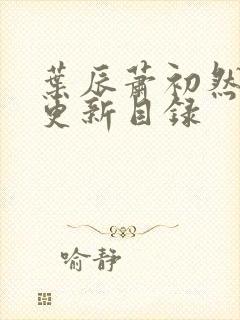 叶辰萧初然最快更新目录