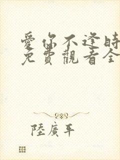 爱你不逢时短剧免费观看全集