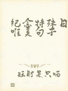 纪念特殊日子的唯美句子