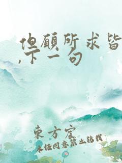 但愿所求皆所愿,下一句