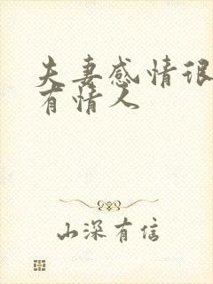 夫妻感情很好却有情人