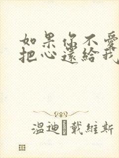 如果你不爱我就把心还给我下一句