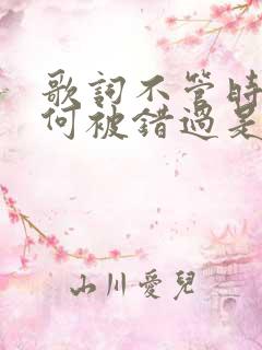 歌词不管时光如何被错过是什么歌