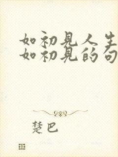 如初见人生若只如初见的句子