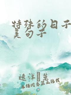 特殊的日子里唯美句子