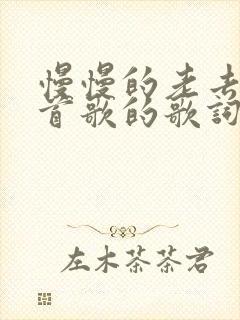 慢慢的老去是哪首歌的歌词