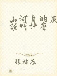 山河月明原著小说叫什么
