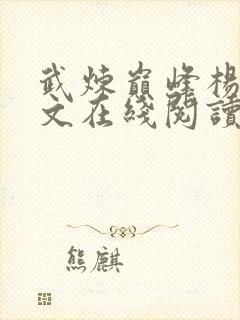 武炼巅峰杨开全文在线阅读