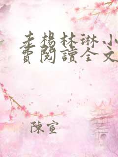 老杨林琳小说免费阅读全文