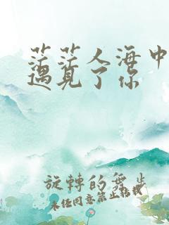 茫茫人海中让我遇见了你