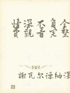 情深不负全集免费观看完整版