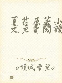 夏花原著小说全文免费阅读