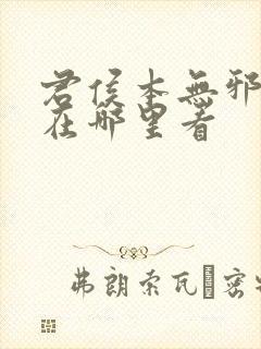 君侯本无邪小说在哪里看