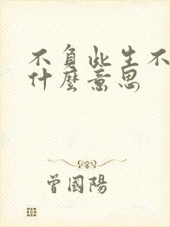 不负此生不负卿什么意思