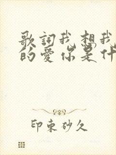 歌词我想我是真的爱你是什么歌