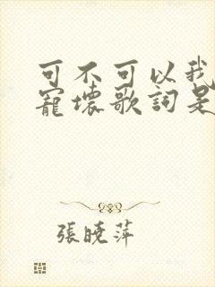 可不可以我把你宠坏歌词是哪首歌