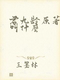 君九龄原著小说叫什么