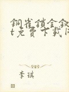 铜雀锁金钗txt免费下载网盘资源