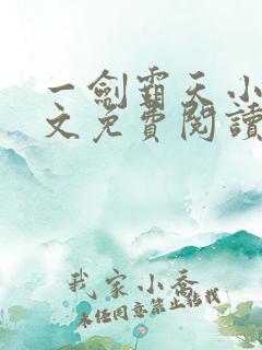 一剑霸天小说全文免费阅读