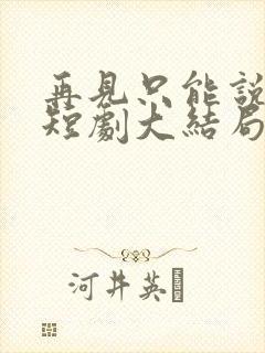 再见只能说一次短剧大结局