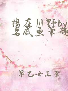 杨在川野by匿名咸鱼笔趣阁