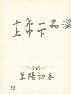 十年一品温如言上中下