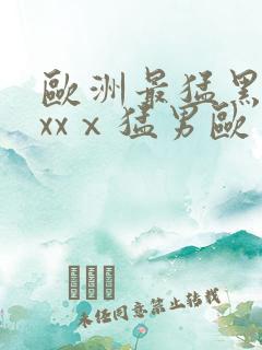 欧洲最猛黑人xxxⅹ猛男欧