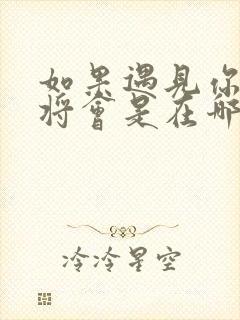 如果遇见你,我将会是在哪里