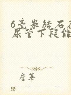 6毫米结石在输尿管下段能排出吗