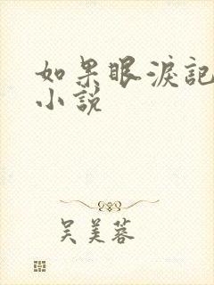 如果眼泪记得你小说