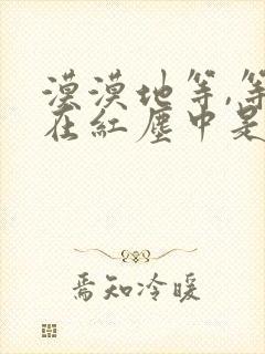 漠漠地等,等你在红尘中是什么歌