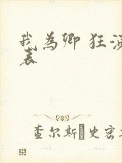 我为卿 狂演员表