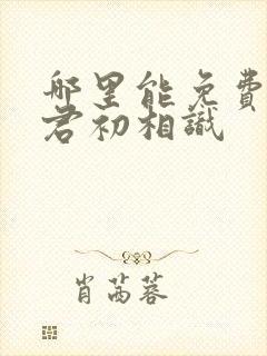 哪里能免费看与君初相识