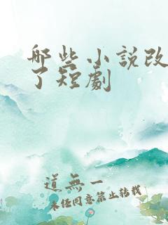 哪些小说改编成了短剧