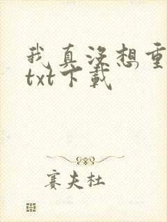 我真没想重生啊txt下载