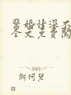 医婚情深不负你全文免费阅读