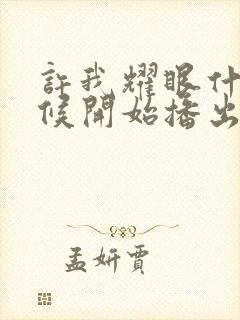 许我耀眼什么时候开始播出