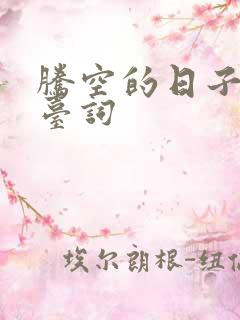 腾空的日子经典台词