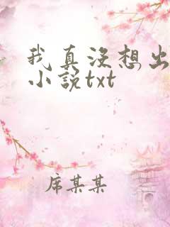 我真没想出名啊小说txt