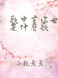 歌中有你也有我是什么歌