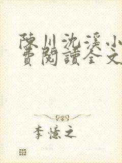 陈川沈溪小说免费阅读全文最新章节