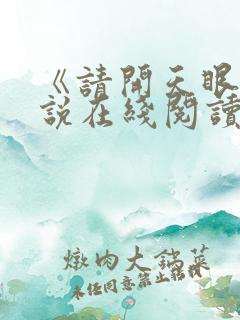 《请开天眼》小说在线阅读全文