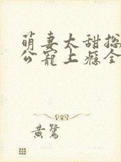 萌妻太甜总裁老公宠上瘾全文阅读