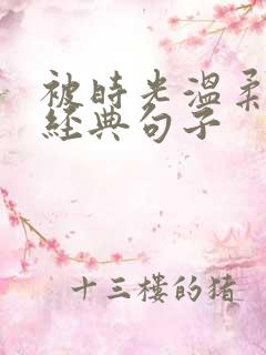 被时光温柔以待经典句子