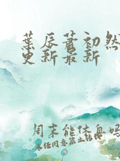 叶辰萧初然刚刚更新最新